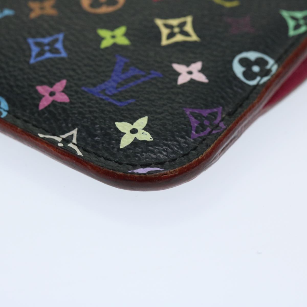 LOUIS VUITTON Multicolor Pochette Cles NM Coin Purse Black M60279 LV Auth 67134