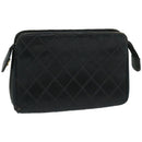 CHANEL Bicolole Pouch Leather Black CC Auth 67139-1
