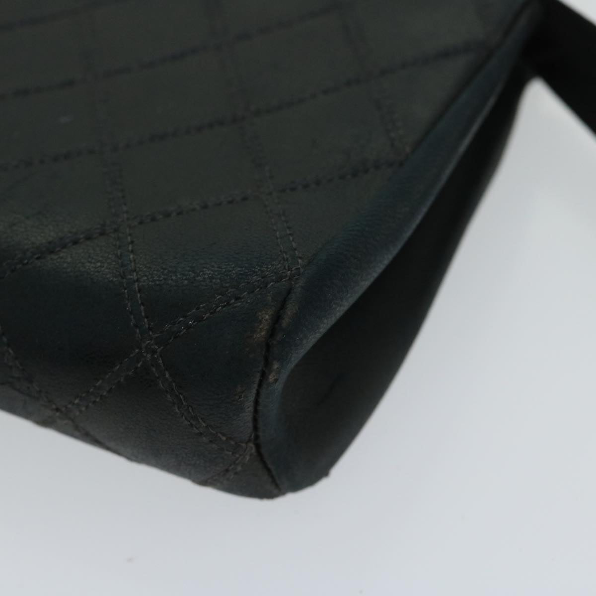 CHANEL Bicolole Pouch Leather Black CC Auth 67139