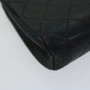 CHANEL Bicolole Pouch Leather Black CC Auth 67139-15