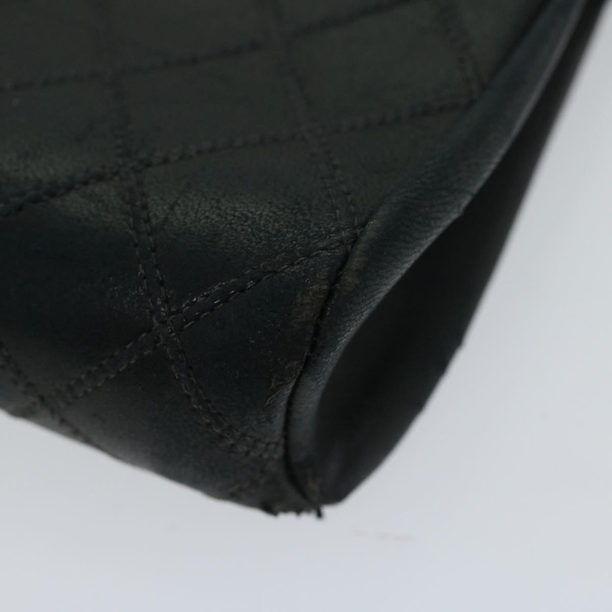 CHANEL Bicolole Pouch Leather Black CC Auth 67139