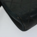 CHANEL Bicolole Pouch Leather Black CC Auth 67139-16