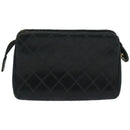 CHANEL Bicolole Pouch Leather Black CC Auth 67139-2