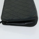 CHANEL Bicolole Pouch Leather Black CC Auth 67139-4