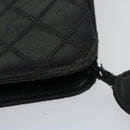 CHANEL Bicolole Pouch Leather Black CC Auth 67139-7