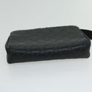 CHANEL Bicolole Pouch Leather Black CC Auth 67139-5