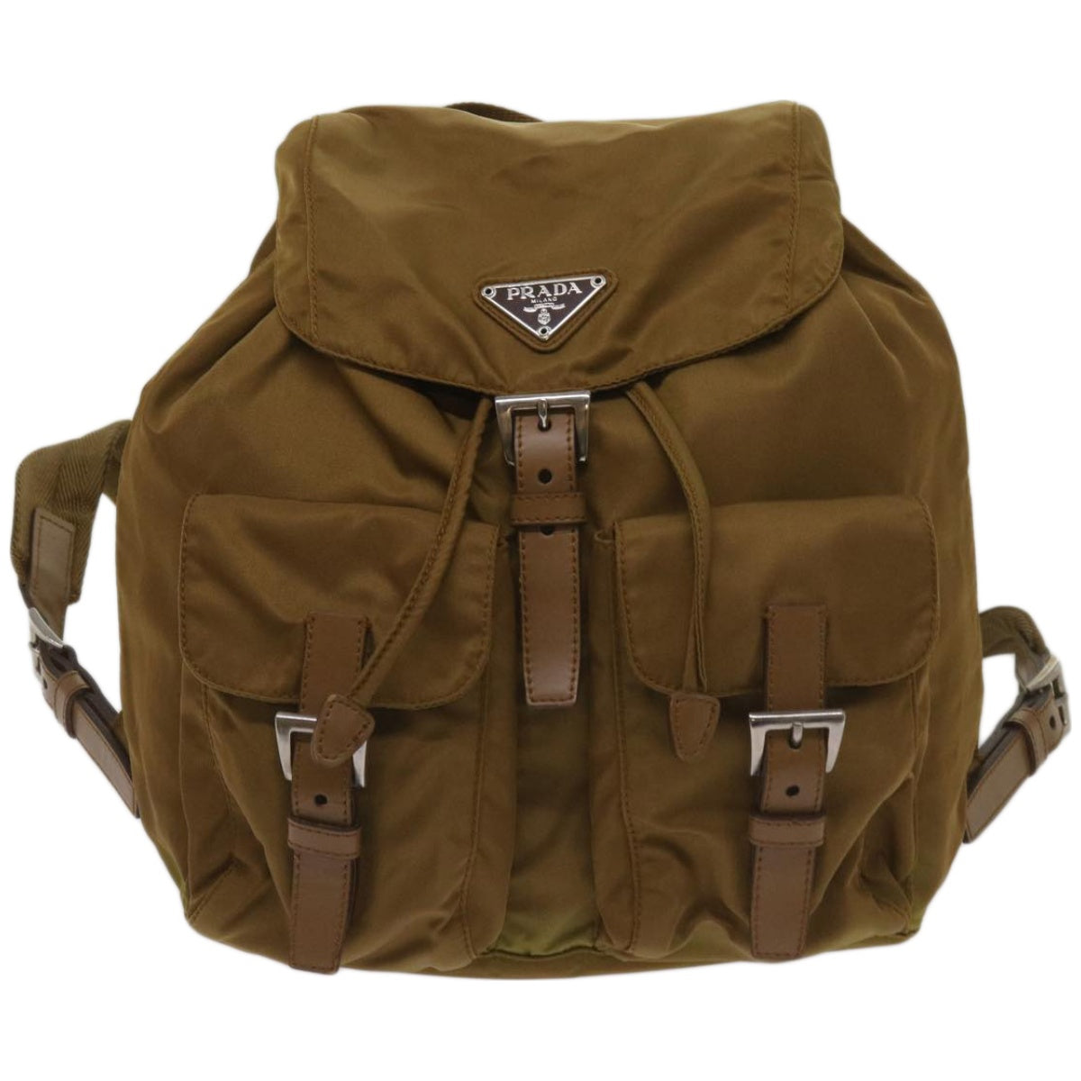 PRADA Backpack Nylon Brown Auth 67151