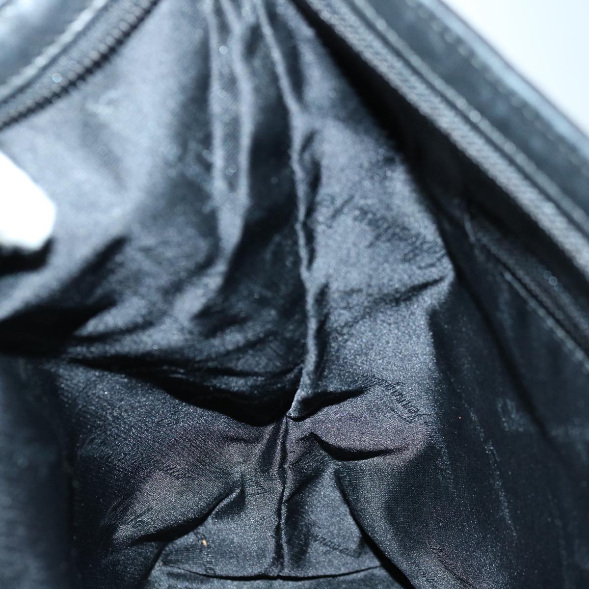 Salvatore Ferragamo Chain Shoulder Bag Nylon Black Auth 67155