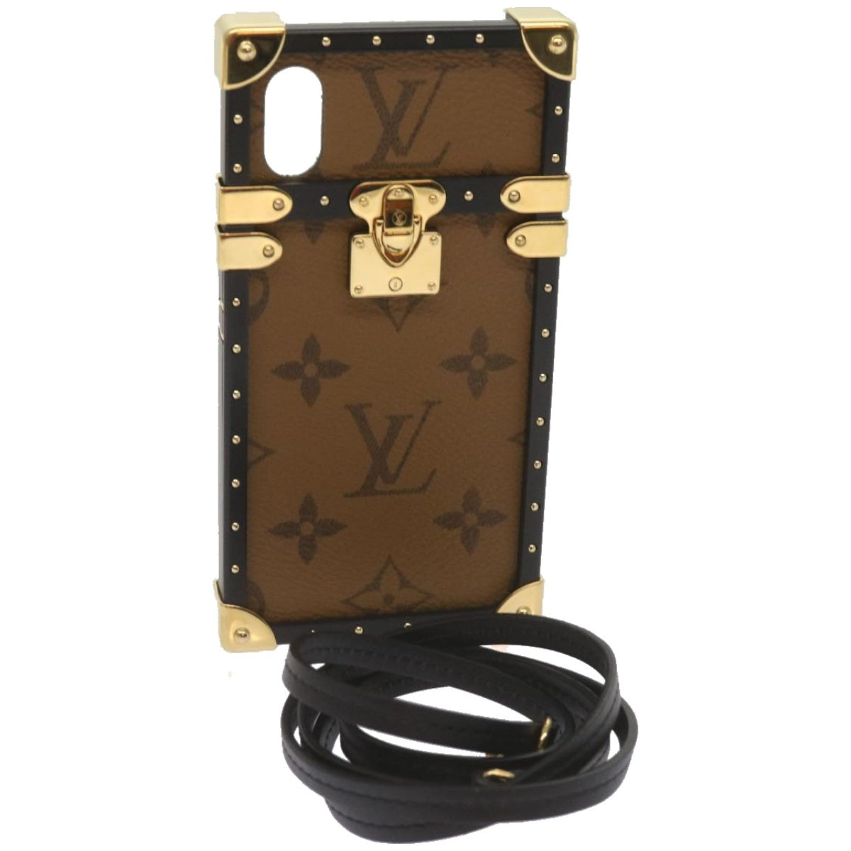 LOUIS VUITTON Monogram Reverse Eye Trunk iPhone X Case M64484 LV Auth 67157