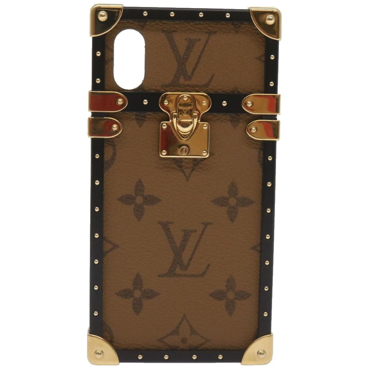 LOUIS VUITTON Monogram Reverse Eye Trunk iPhone X Case M64484 LV Auth 67157 - 0