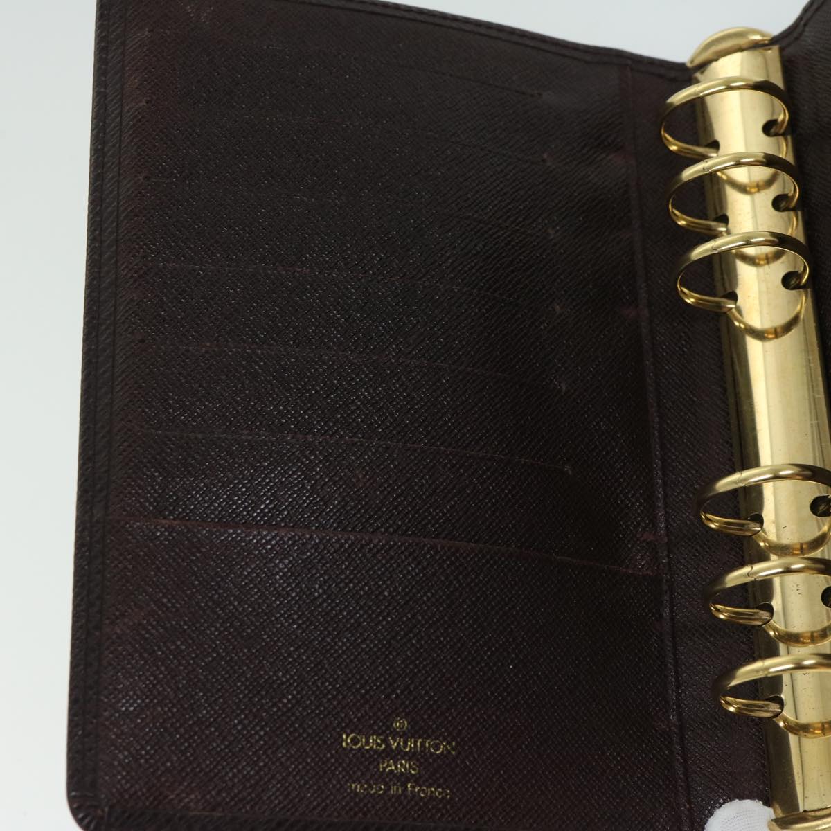 LOUIS VUITTON Taiga Leather Agenda MM Day Planner Cover Acajou R20416 Auth 67162