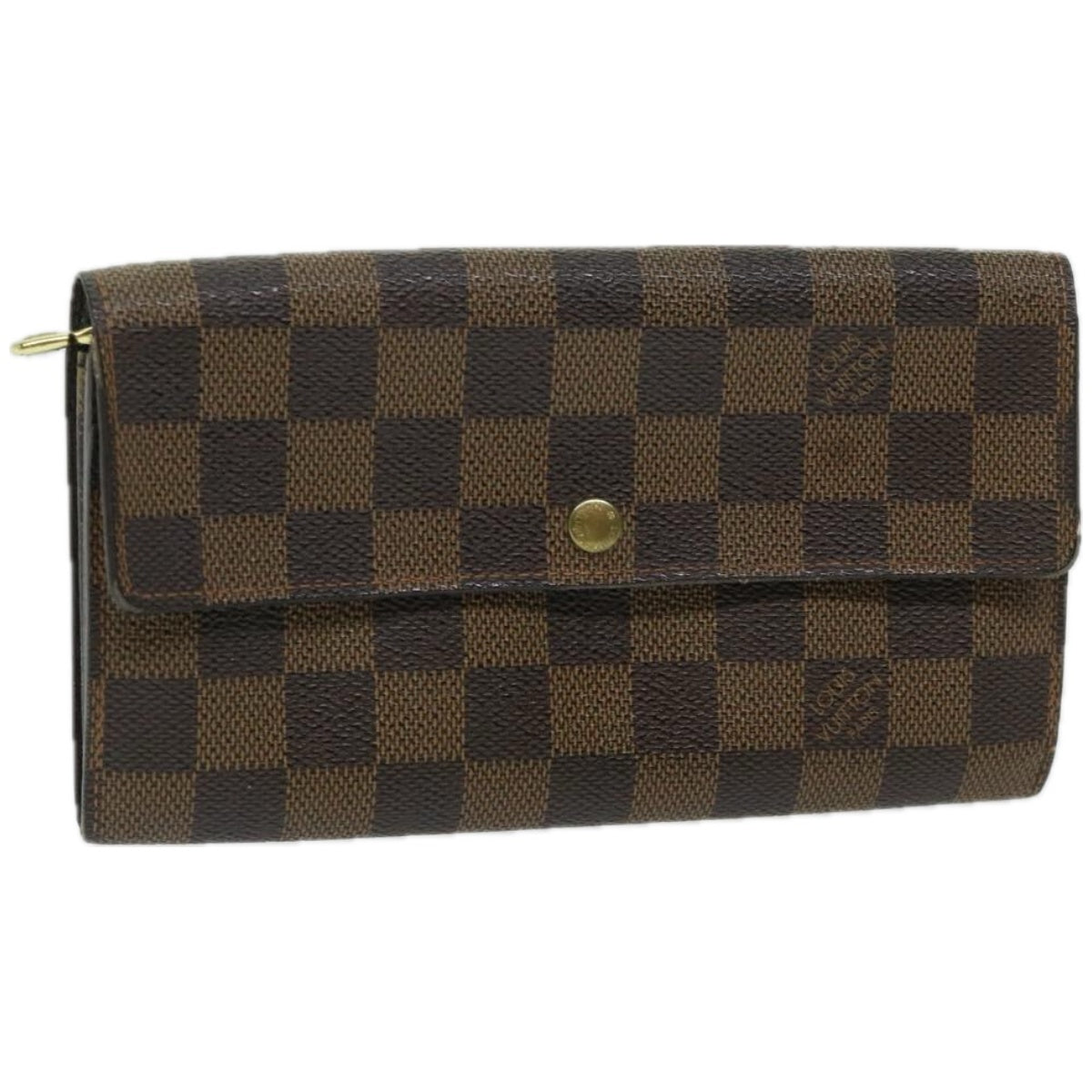 LOUIS VUITTON Damier Ebene Porte Monnaie Credit Wallet N61725 LV Auth 67165