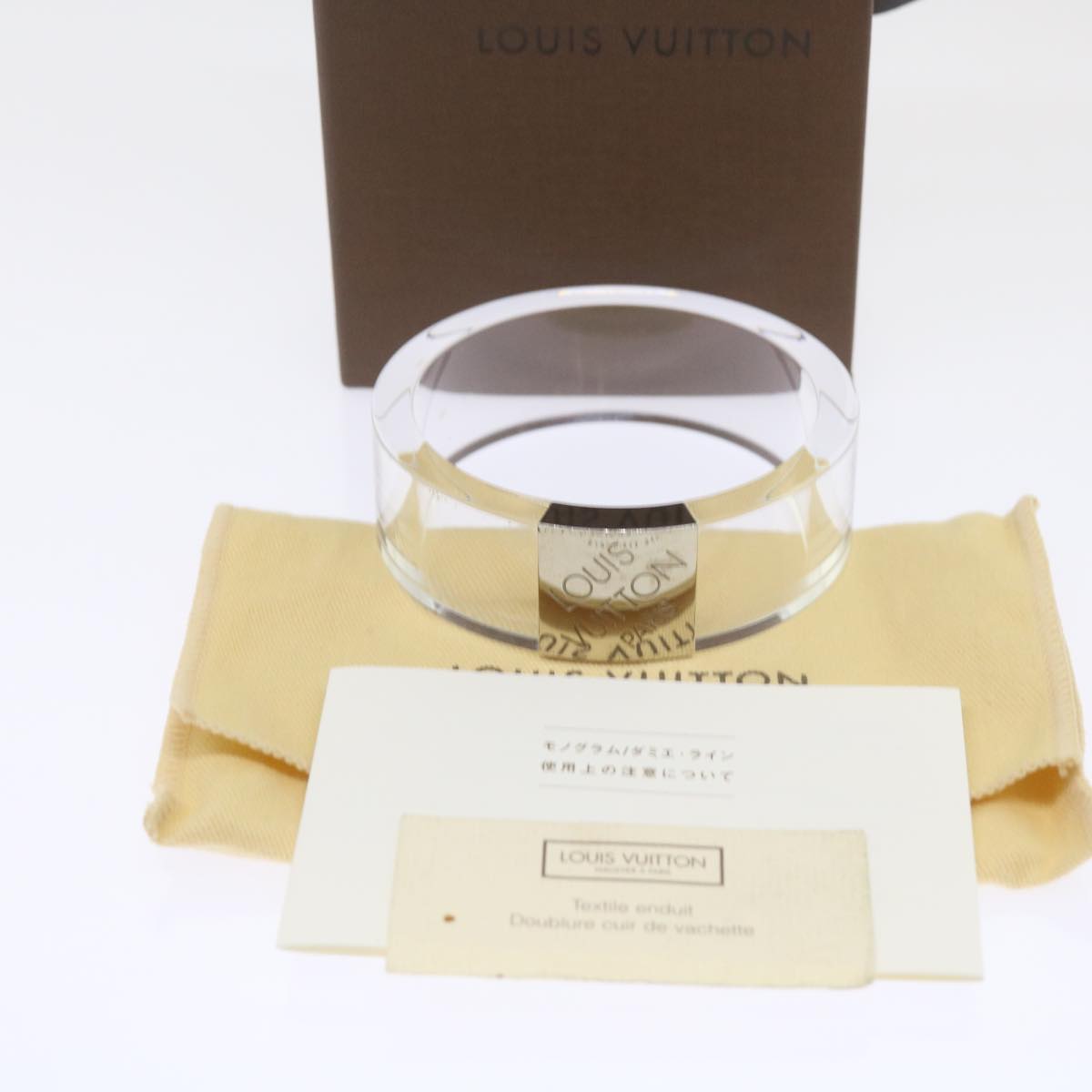 LOUIS VUITTON Night Clubber MM Bracelet plastic Clear LV Auth 67169