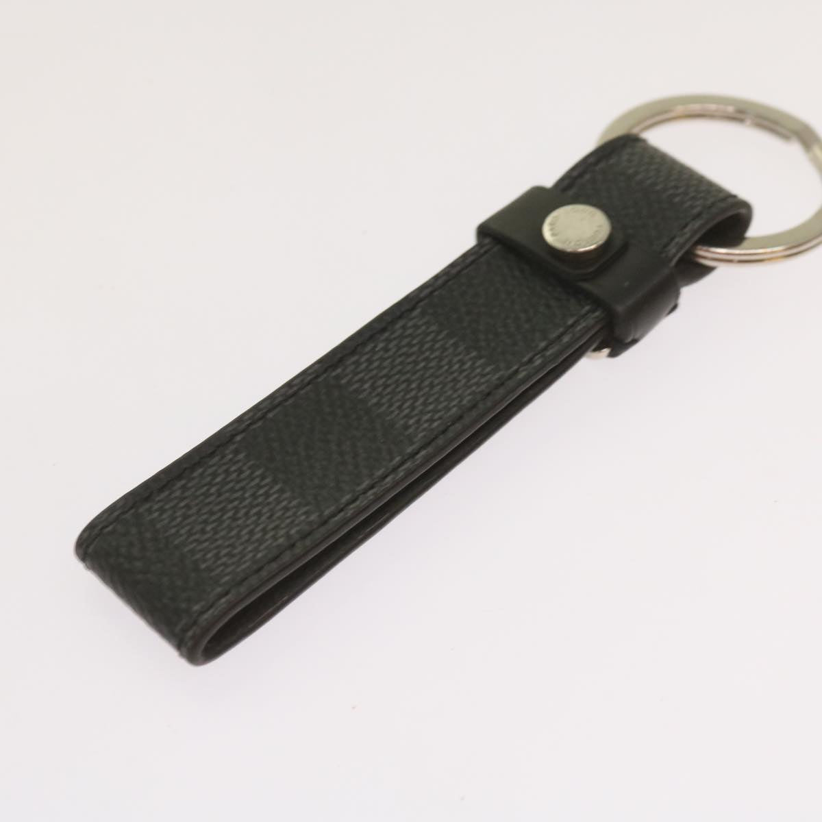 LOUIS VUITTON Damier Graphite LV Dragonne Key Ring M62706 LV Auth 67170