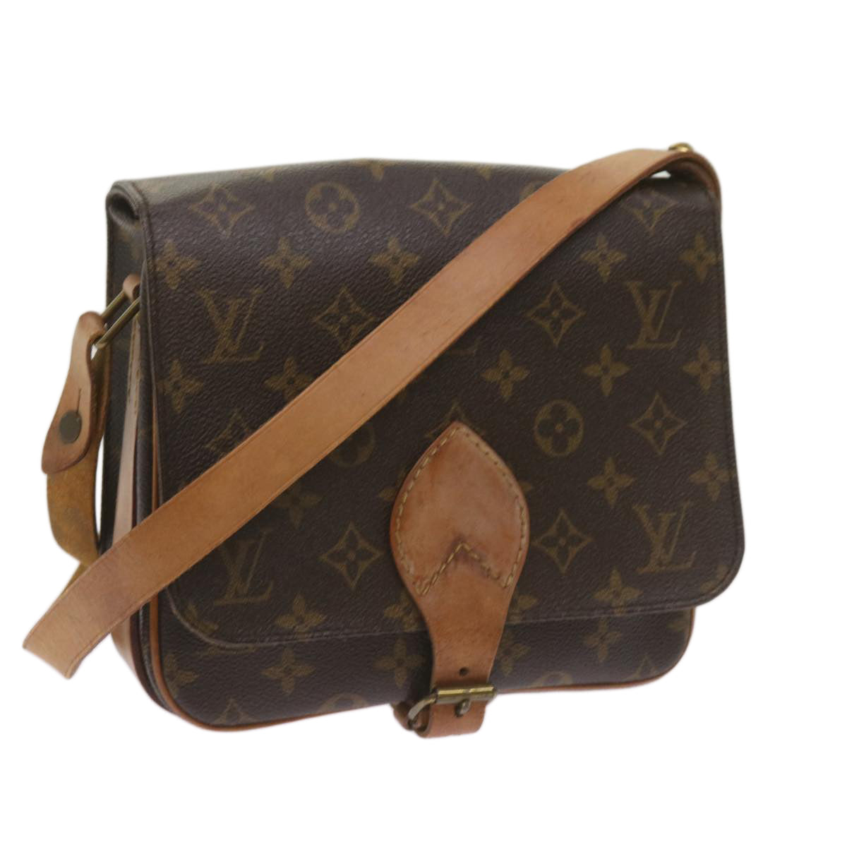 LOUIS VUITTON Monogram Cartouchiere MM Shoulder Bag M51253 LV Auth 67178