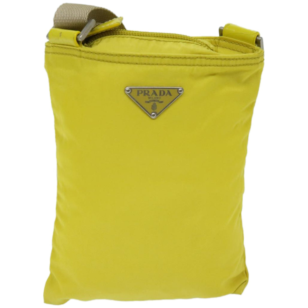 PRADA Shoulder Bag Nylon Yellow Auth 67212 - 0