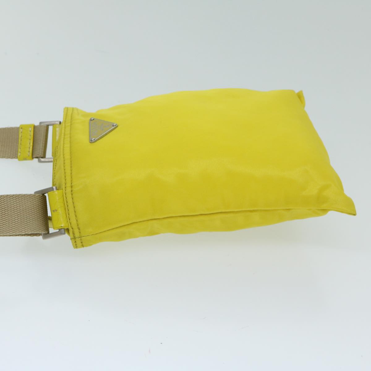 PRADA Shoulder Bag Nylon Yellow Auth 67212