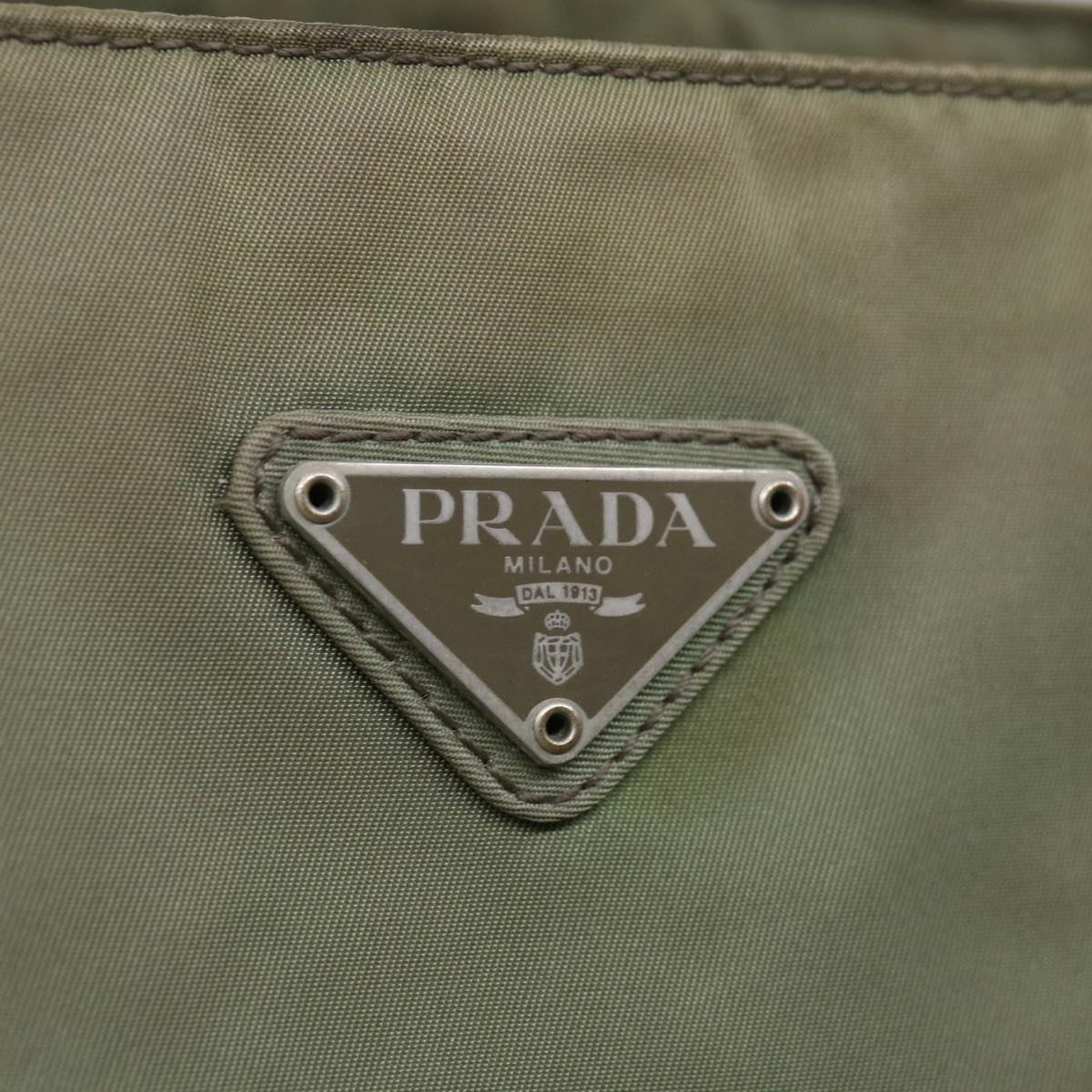 PRADA Tote Bag Nylon Khaki Auth 67219