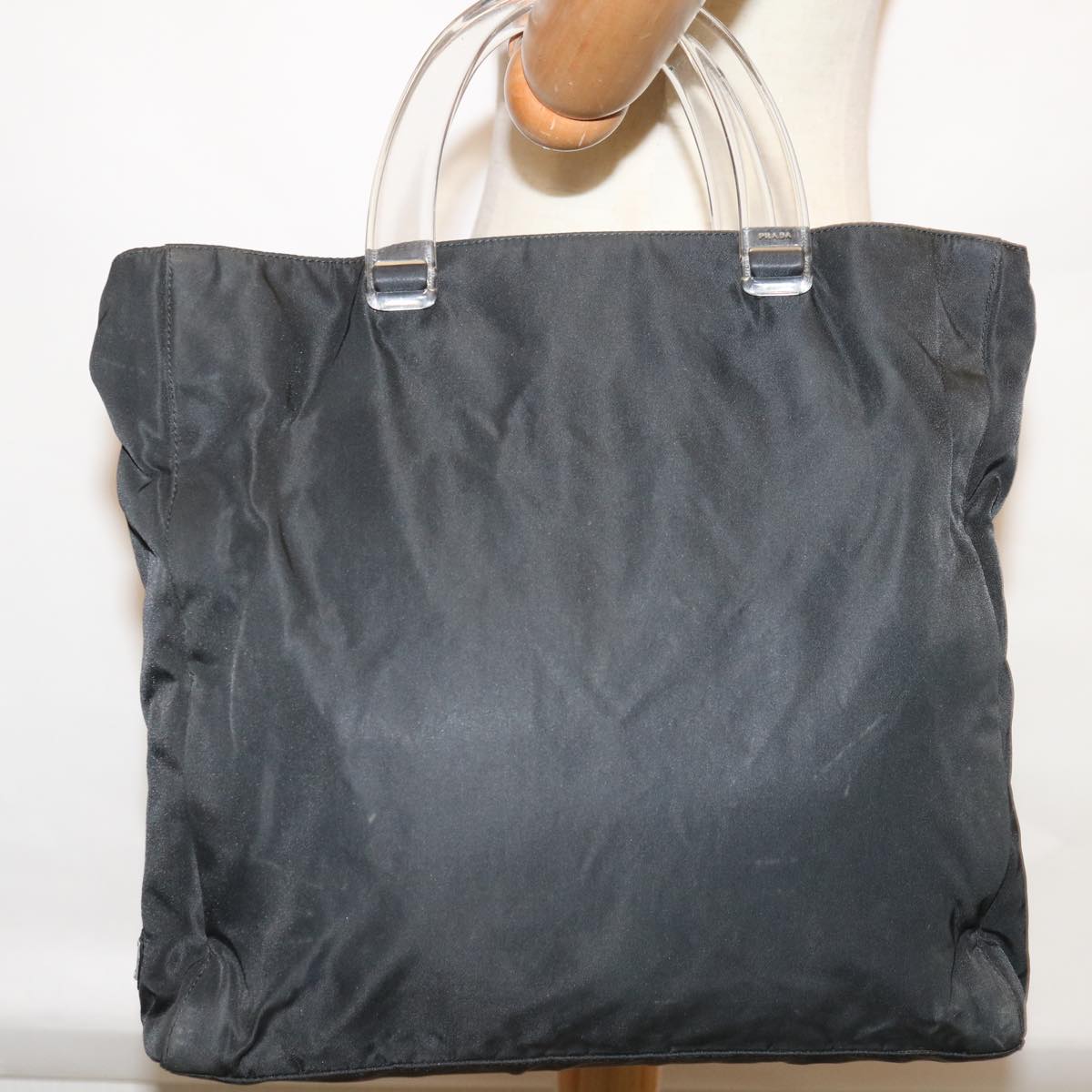 PRADA Hand Bag Nylon Black Auth 67220
