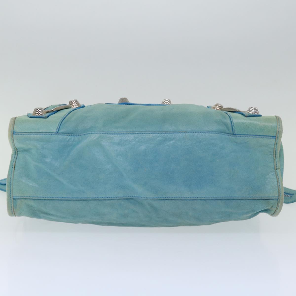 BALENCIAGA The Giant City Hand Bag Leather 2way Light Blue BALENCIAGA The Giant City Hand Bag Leather 2way Light Blue
