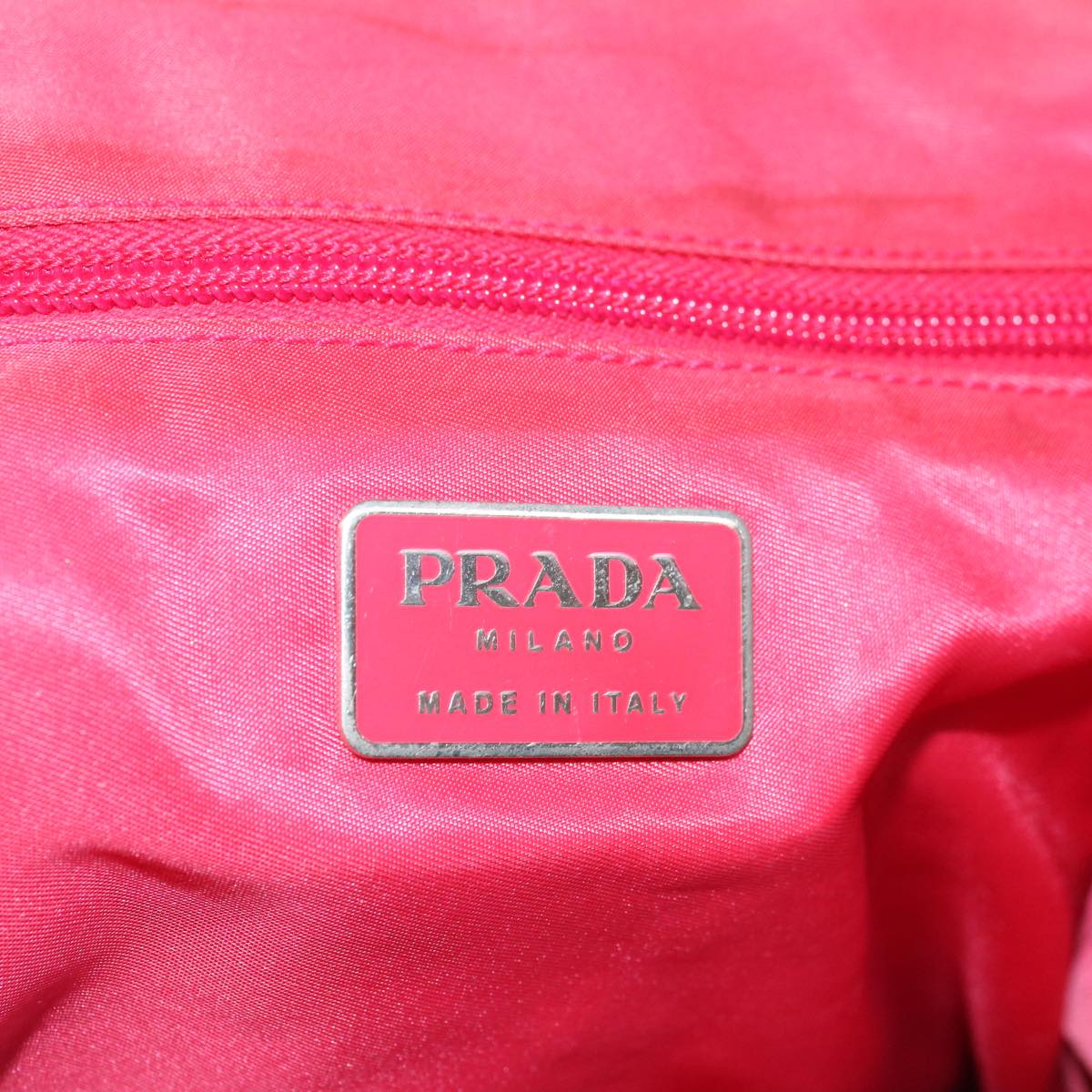 PRADA Hand Bag Nylon Pink Auth 67235