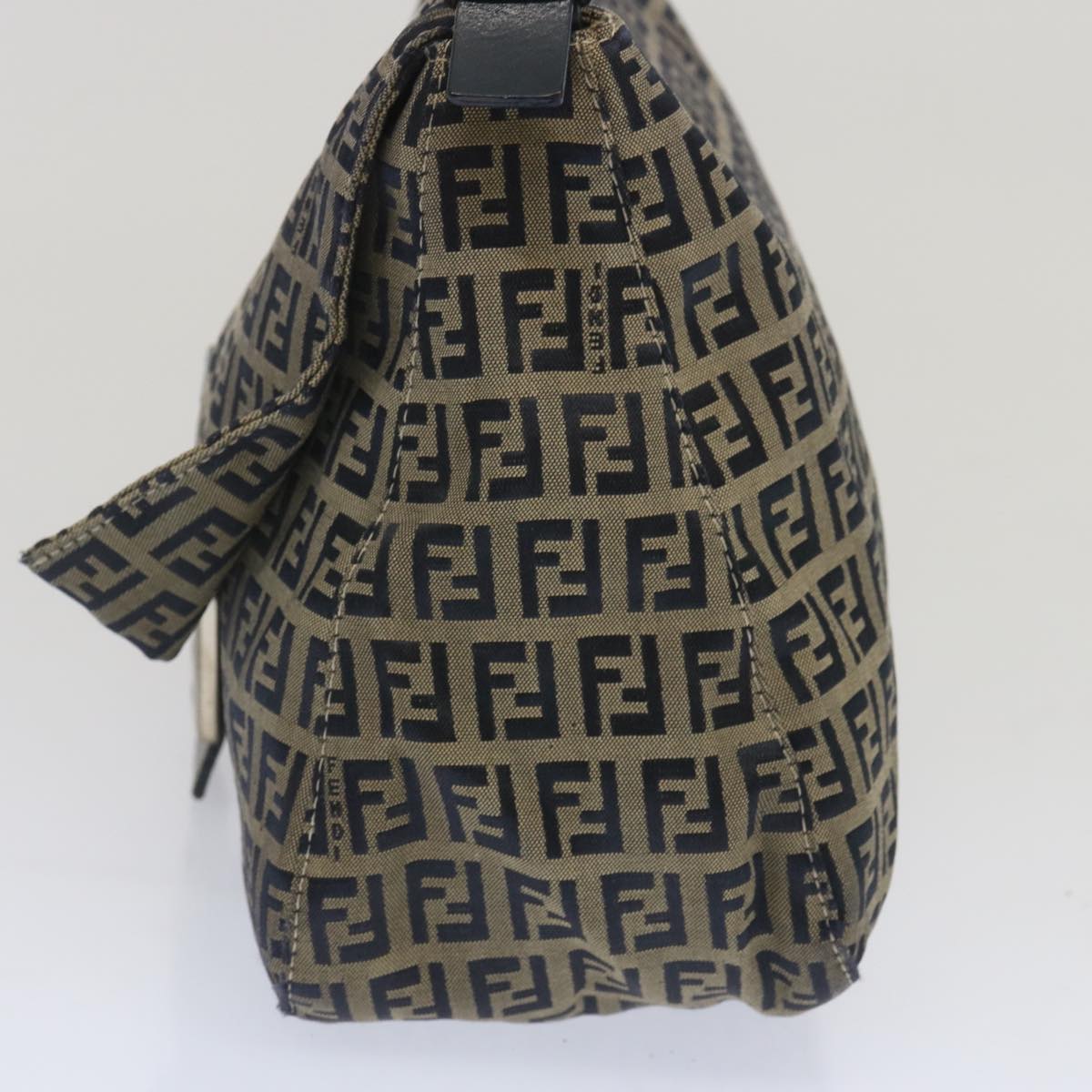 FENDI Zucchino Canvas Mamma Baguette Shoulder Bag Navy Auth 67267
