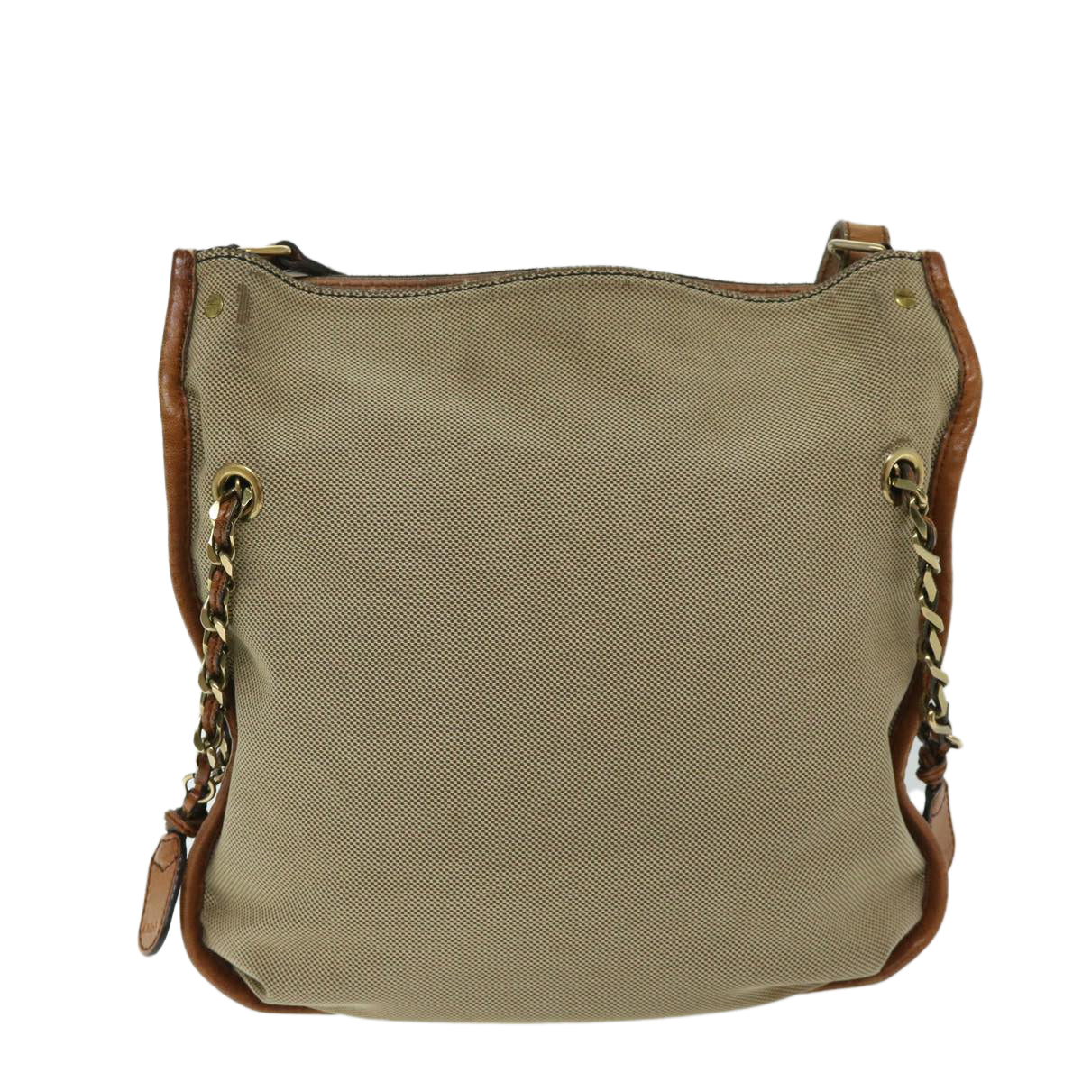 Chloe Harley Shoulder Bag Canvas Leather Beige Brown Auth 67268 - 0