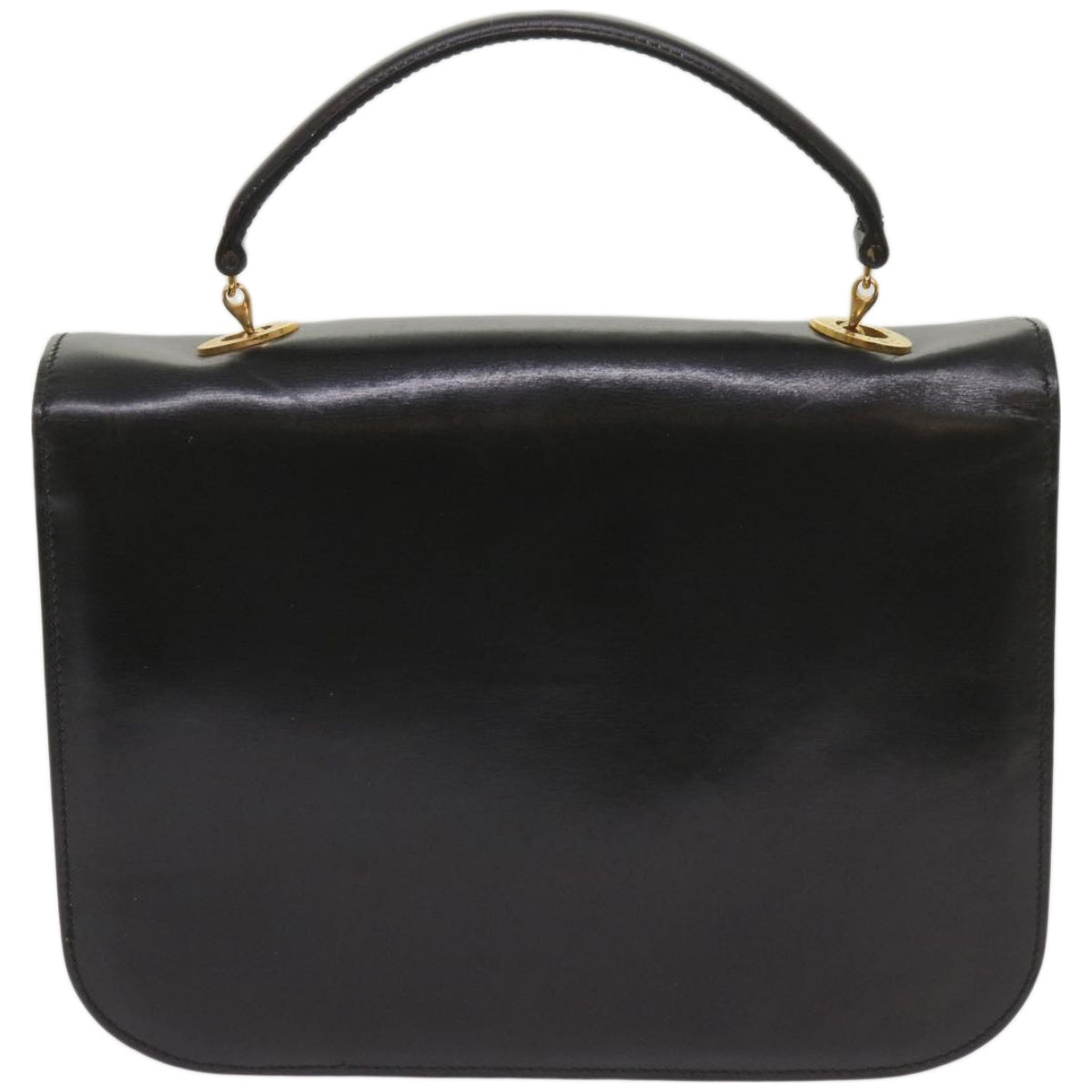 CELINE Shoulder Bag Leather Black Auth 67274 - 0