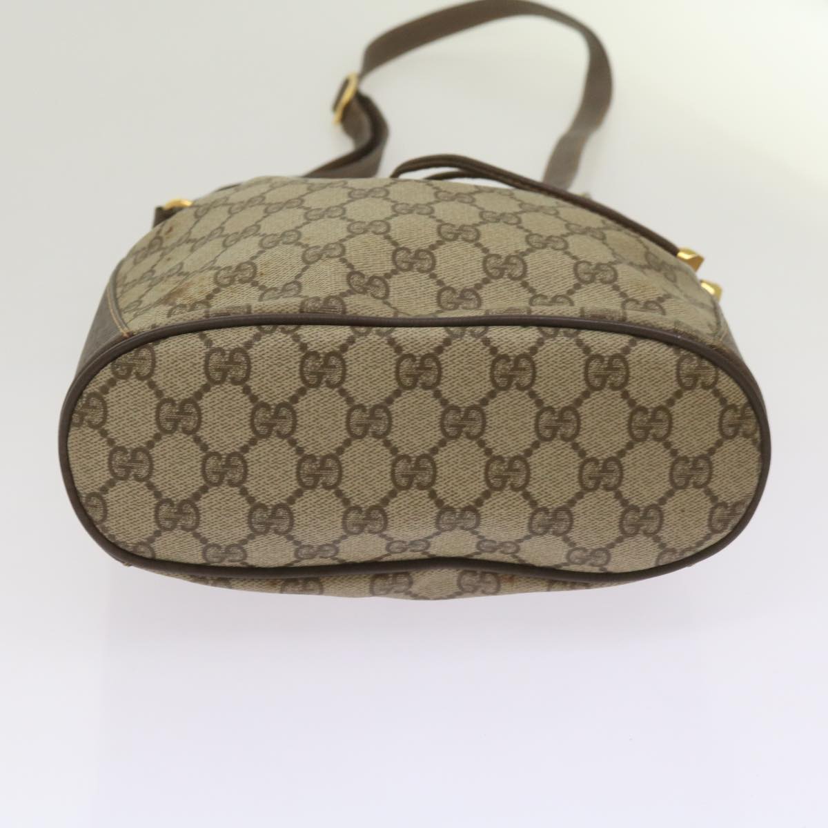 GUCCI GG Supreme Web Sherry Line Shoulder Bag PVC Beige 164 02 034 Auth 67288