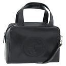 GUCCI Hand Bag Patent leather 2way Black Silver Auth 67289-1
