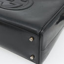 GUCCI Hand Bag Patent leather 2way Black Silver Auth 67289-15