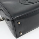 GUCCI Hand Bag Patent leather 2way Black Silver Auth 67289-16