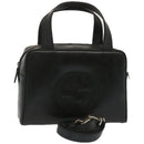 GUCCI Hand Bag Patent leather 2way Black Auth 67289-1