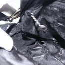 GUCCI Hand Bag Patent leather 2way Black Silver Auth 67289-12