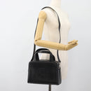 GUCCI Hand Bag Patent leather 2way Black Silver Auth 67289-24