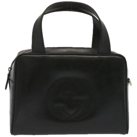 GUCCI Hand Bag Patent leather 2way Black Auth 67289