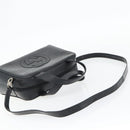 GUCCI Hand Bag Patent leather 2way Black Silver Auth 67289-5