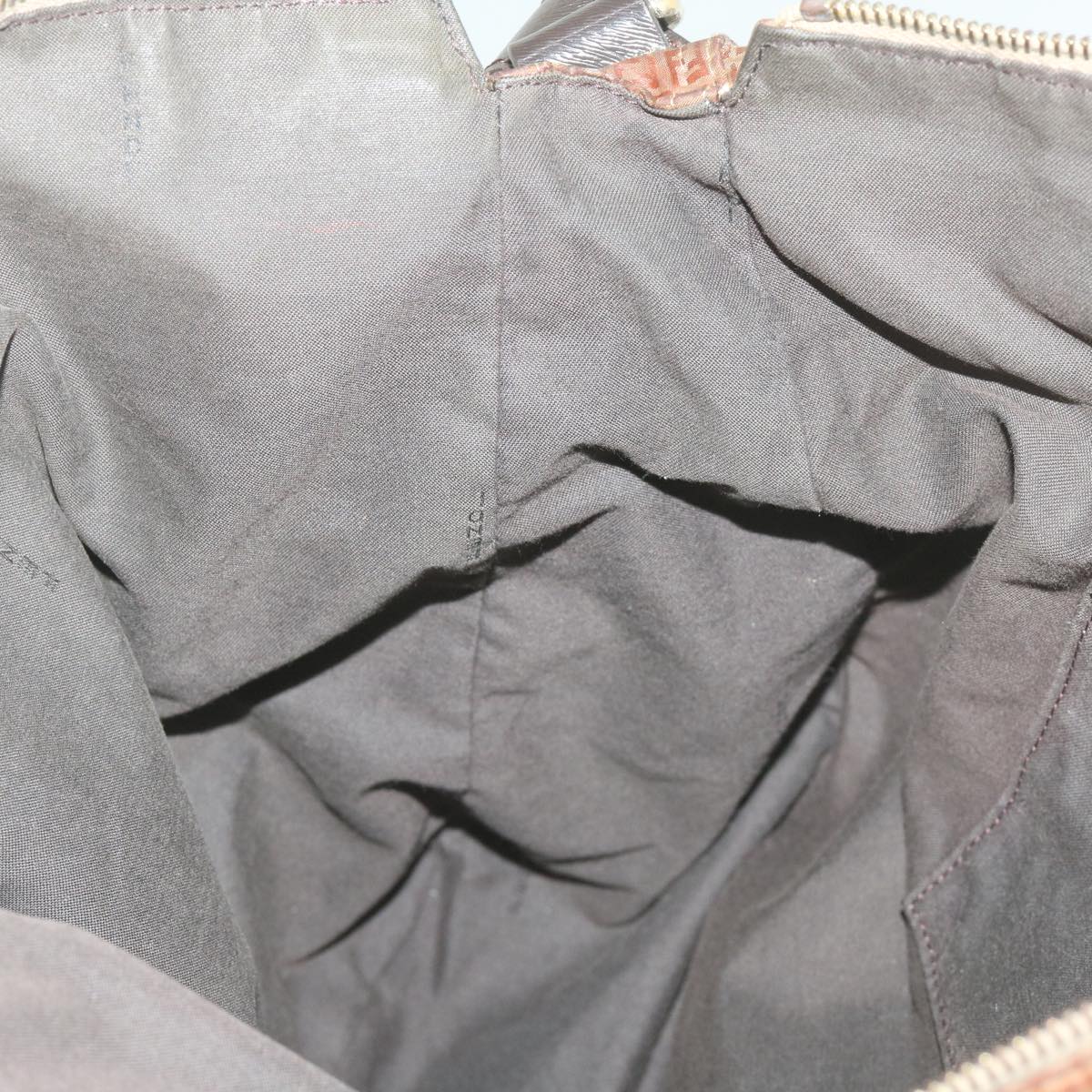 FENDI Zucchino Canvas Shoulder Bag Brown Auth 67343