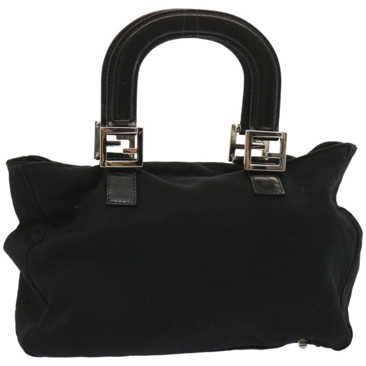 FENDI Hand Bag Nylon Black Auth 67349 - 0