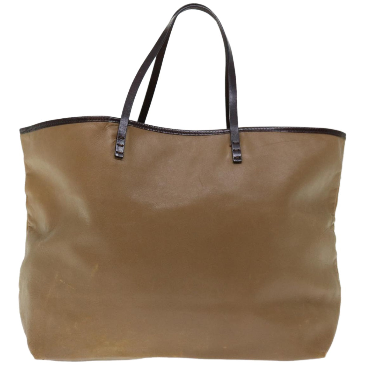 FENDI Tote Bag Leather Beige Auth 67352 - 0