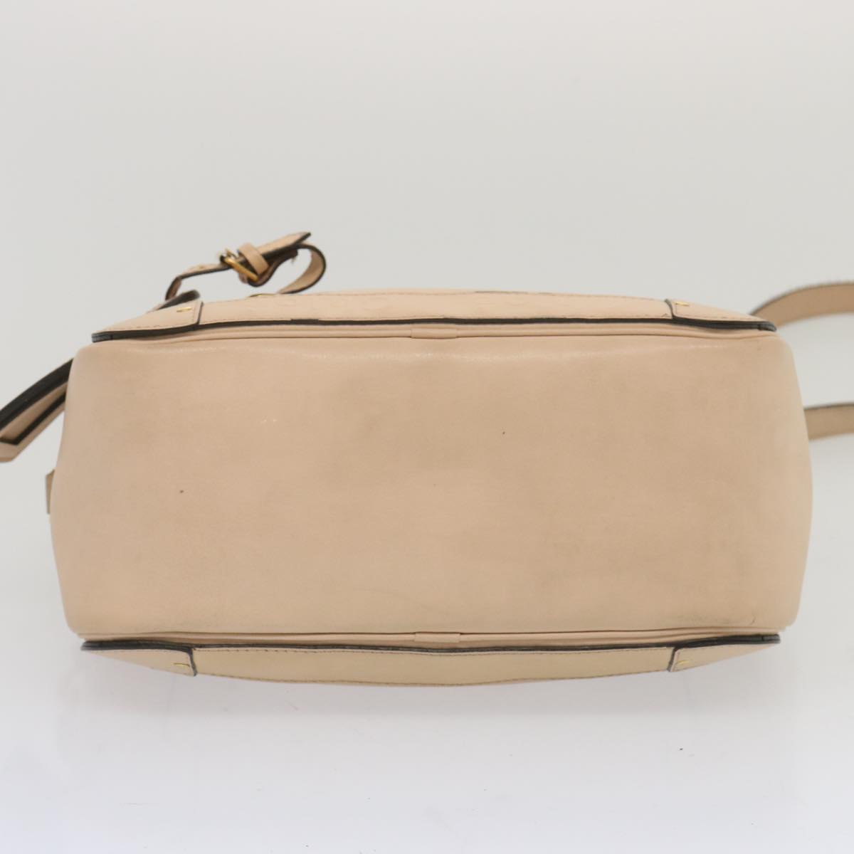 Chloe Eden Shoulder Bag Leather Beige 01 12 62 65 Auth 67379