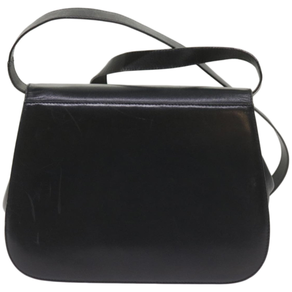 Salvatore Ferragamo Gancini Shoulder Bag Leather Black Auth 67390