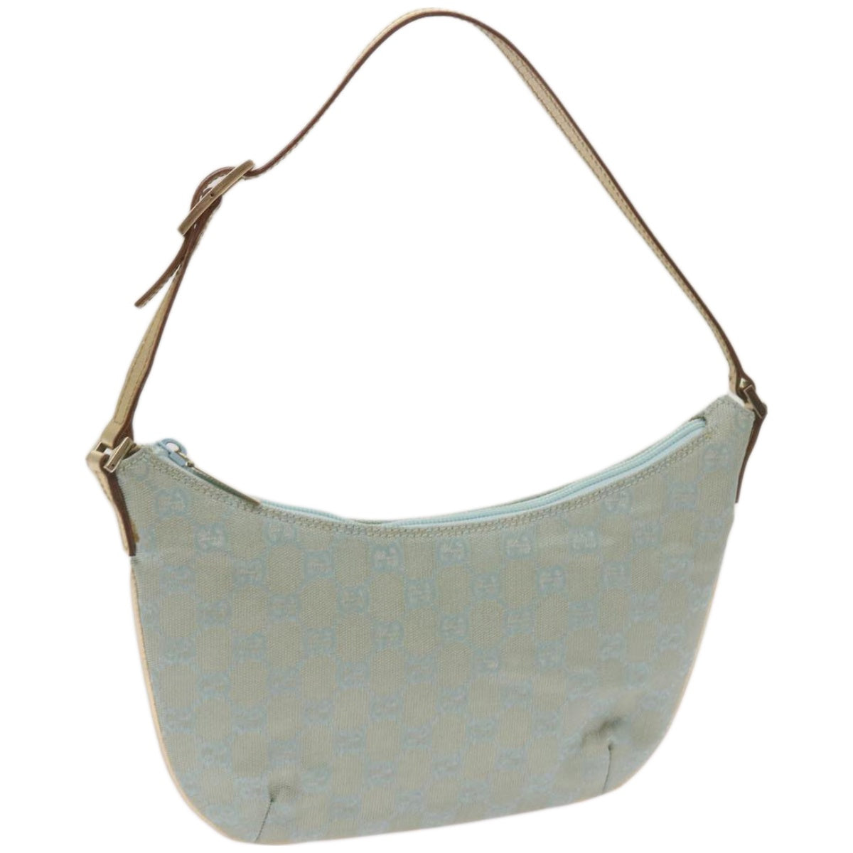 GUCCI GG Canvas Shoulder Bag Light Blue 005 0813 Auth 67392