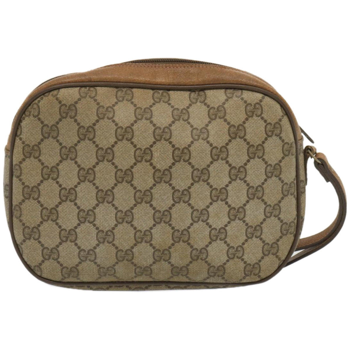 GUCCI GG Supreme Web Sherry Line Clutch Bag Beige Red Green 89 01 034 Auth 67426 - 0