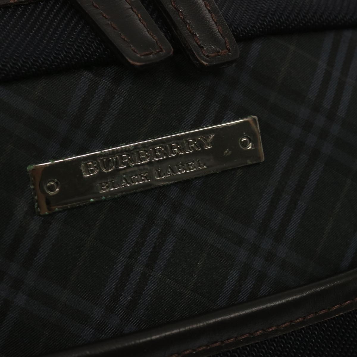 BURBERRY Nova Check Black Label Business Bag Canvas 2way Navy Auth 67442