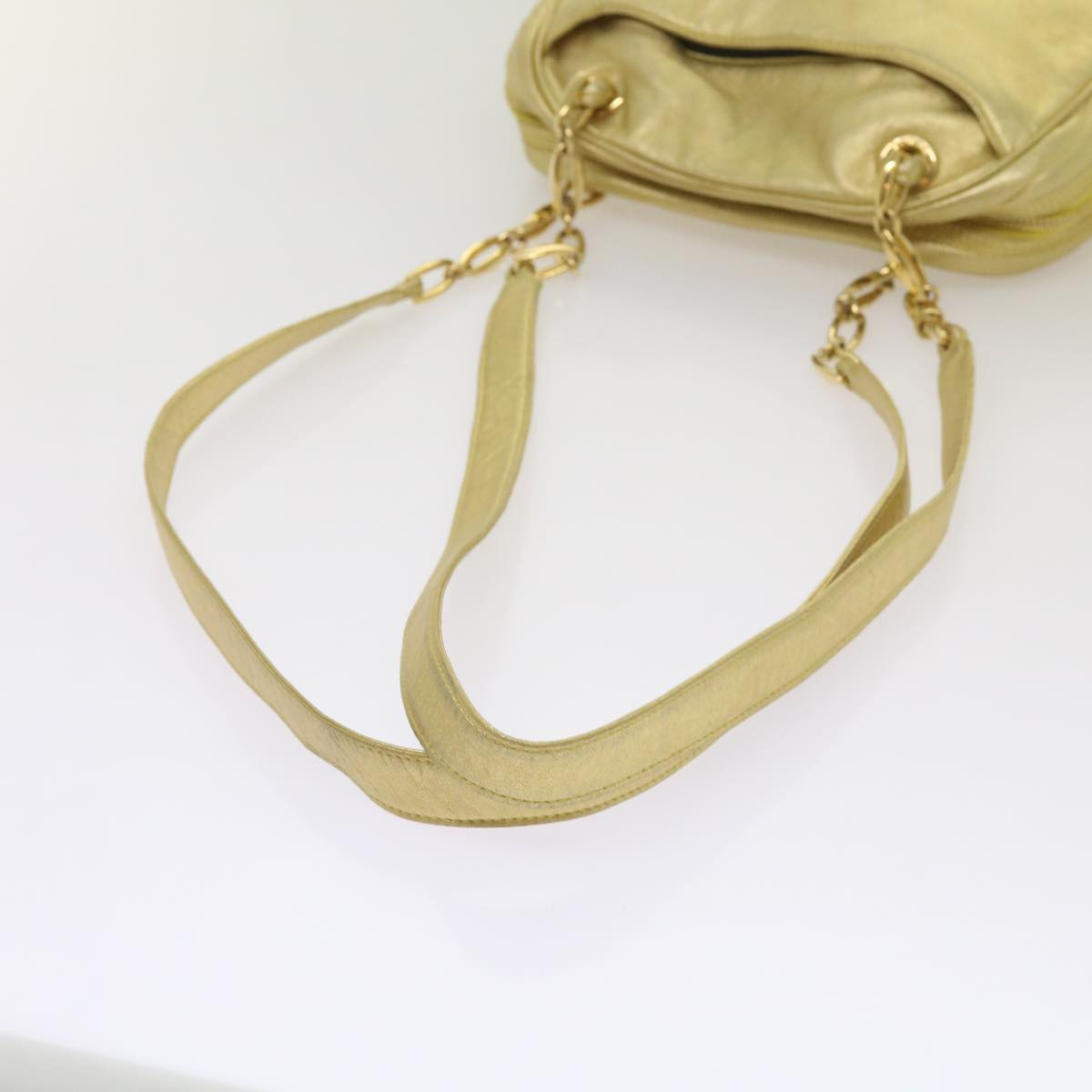 LOEWE Chain Shoulder Bag Leather Gold Tone Auth 67443