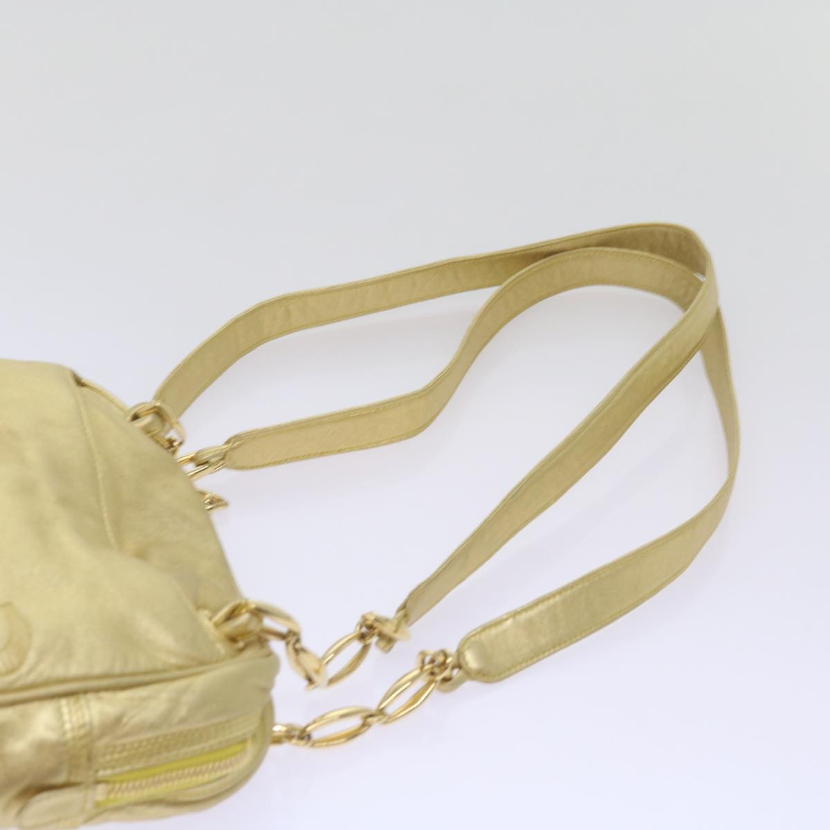 LOEWE Chain Shoulder Bag Leather Gold Tone Auth 67443