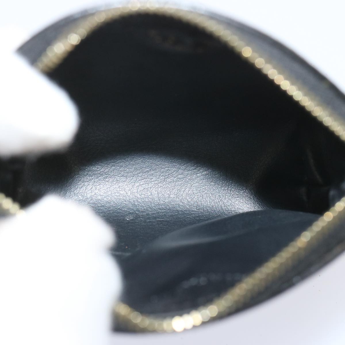 CELINE Macadam Canvas Coin Purse PVC Leather Black Auth 67451