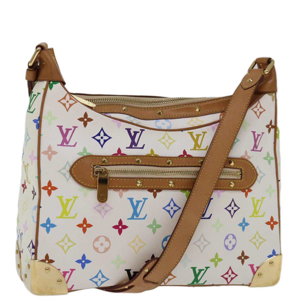 LOUIS VUITTON Monogram Multicolor Boulogne Shoulder Bag White M92660 Auth 67464A