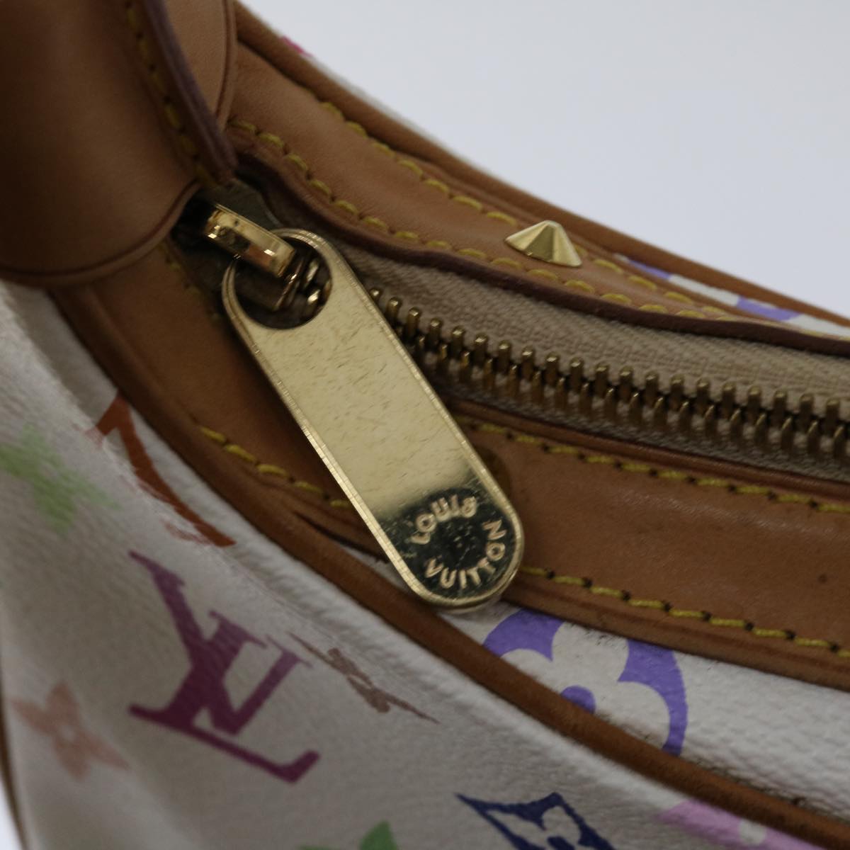 LOUIS VUITTON Monogram Multicolor Boulogne Shoulder Bag White M92660 Auth 67464A